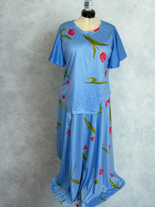 Blue Bloom Shift Dress