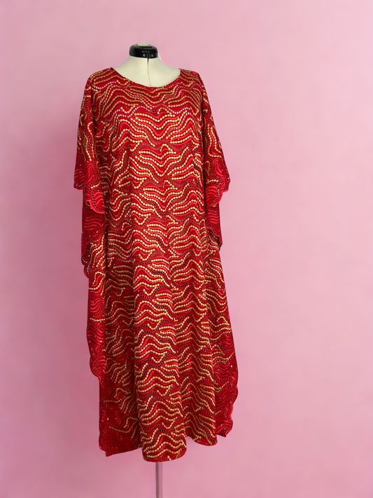 Crimson Lace Kaftan