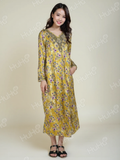 Gold Blossom Satin Gown